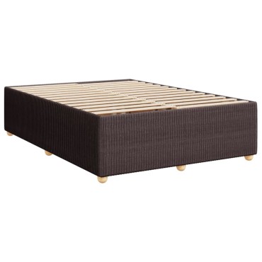 vidaXL Κρεβάτι Boxspring με Στρώμα Σκούρο Καφέ 160x200 εκ Υφασμάτινο