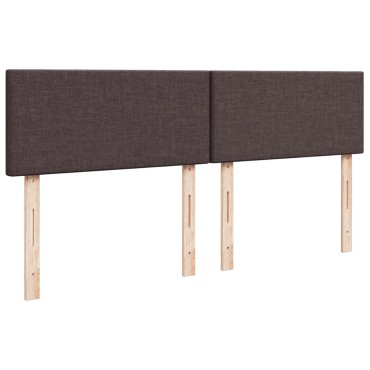 vidaXL Κρεβάτι Boxspring με Στρώμα Σκούρο Καφέ 200x200cm Υφασμάτινο 1 τεμ. - Διπλό