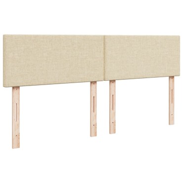 vidaXL Κρεβάτι Boxspring με Στρώμα Κρεμ 200x200cm Υφασμάτινο 1 τεμ. - Διπλό