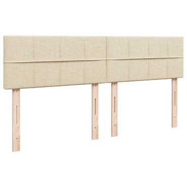 vidaXL Κρεβάτι Boxspring με Στρώμα Κρεμ 200x200cm Υφασμάτινο 1 τεμ. - Διπλό