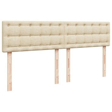 vidaXL Κρεβάτι Boxspring με Στρώμα Κρεμ 200x200cm Υφασμάτινο 1 τεμ. - Διπλό