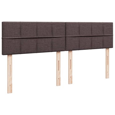 vidaXL Κρεβάτι Boxspring με Στρώμα Σκούρο Καφέ 200x200 εκ. Υφασμάτινο