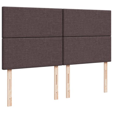 vidaXL Κρεβάτι Boxspring με Στρώμα Σκούρο Καφέ 200x200cm Υφασμάτινο 1 τεμ. - Διπλό