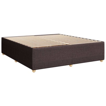 vidaXL Κρεβάτι Boxspring με Στρώμα Σκούρο Καφέ 200x200cm Υφασμάτινο 1 τεμ. - Διπλό