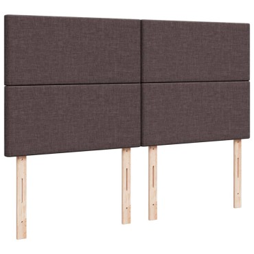 vidaXL Κρεβάτι Boxspring με Στρώμα Σκούρο Καφέ 200x200cm Υφασμάτινο 1 τεμ. - Διπλό