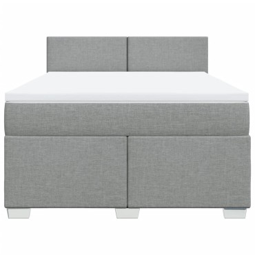 vidaXL Κρεβάτι Boxspring με Στρώμα Αν. Πράσινο 160x200εκ Υφασμάτινο