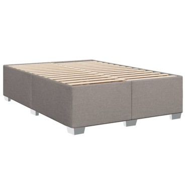 vidaXL Κρεβάτι Boxspring με Στρώμα Taupe 160x200cm Υφασμάτινο 1 τεμ. - Διπλό