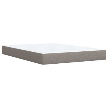 vidaXL Κρεβάτι Boxspring με Στρώμα Taupe 160x200cm Υφασμάτινο 1 τεμ. - Διπλό