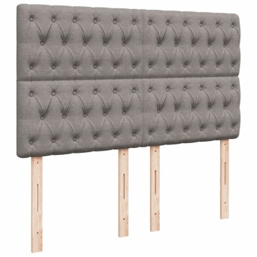 vidaXL Κρεβάτι Boxspring με Στρώμα Taupe 160x200cm Υφασμάτινο 1 τεμ. - Διπλό