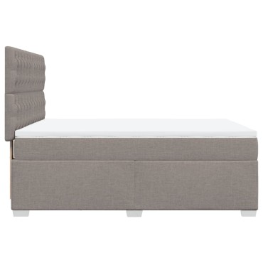 vidaXL Κρεβάτι Boxspring με Στρώμα Taupe 160x200cm Υφασμάτινο 1 τεμ. - Διπλό