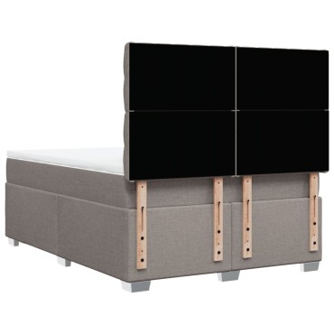 vidaXL Κρεβάτι Boxspring με Στρώμα Taupe 160x200cm Υφασμάτινο 1 τεμ. - Διπλό