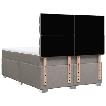 vidaXL Κρεβάτι Boxspring με Στρώμα Taupe 160x200cm Υφασμάτινο 1 τεμ. - Διπλό