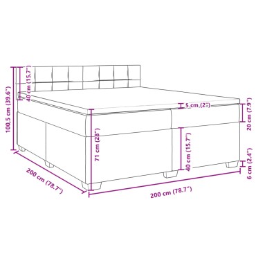 vidaXL Κρεβάτι Boxspring με Στρώμα Μπλε 200x200 εκ. Υφασμάτινο
