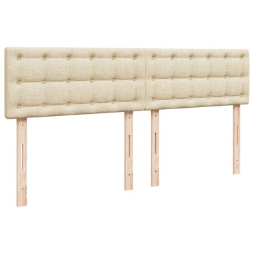 vidaXL Κρεβάτι Boxspring με Στρώμα Κρεμ 200x200 εκ. Υφασμάτινο