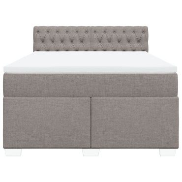 vidaXL Κρεβάτι Boxspring με Στρώμα Taupe 160x200 εκ. Υφασμάτινο