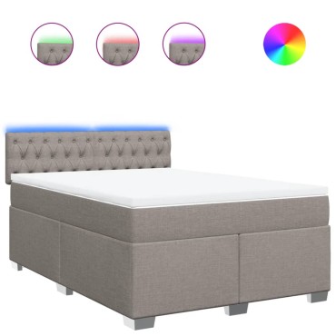 vidaXL Κρεβάτι Boxspring με Στρώμα Taupe 160x200 εκ. Υφασμάτινο