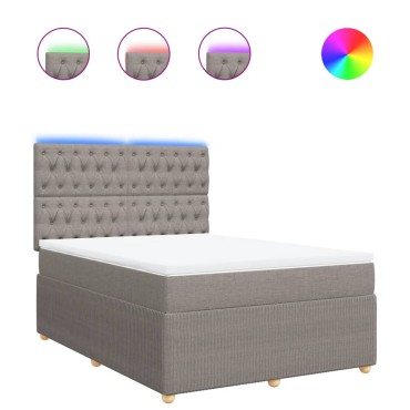 vidaXL Κρεβάτι Boxspring με Στρώμα Taupe 160x200 εκ. Υφασμάτινο