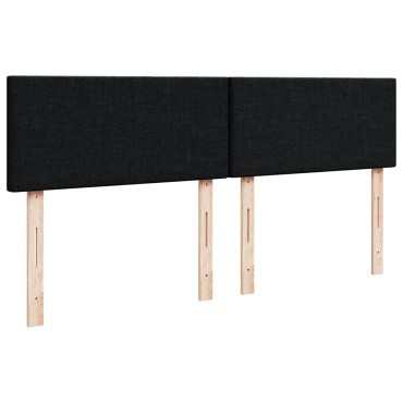 vidaXL Οθωμανικό κρεβάτι με στρώμα Μαύρο 160x200cm Ύφασμα