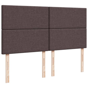 vidaXL Κρεβάτι Boxspring με Στρώμα Σκούρο Καφέ 200x200cm Υφασμάτινο 1 τεμ. - Διπλό