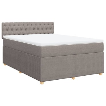 vidaXL Κρεβάτι Boxspring με Στρώμα Taupe 160x200 εκ. Υφασμάτινο