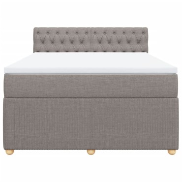 vidaXL Κρεβάτι Boxspring με Στρώμα Taupe 160x200 εκ. Υφασμάτινο