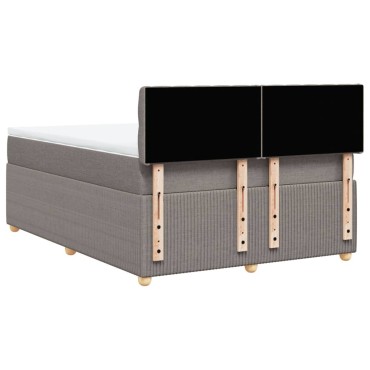 vidaXL Κρεβάτι Boxspring με Στρώμα Taupe 160x200 εκ. Υφασμάτινο