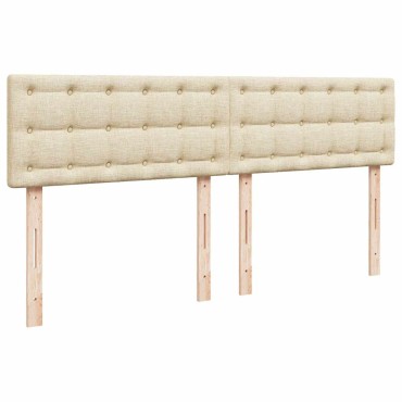 vidaXL Οθωμανικό Κρεβάτι με Στρώμα Κρέμα 160x200cm Ύφασμα