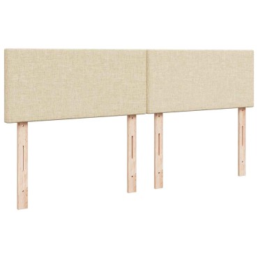 vidaXL Οθωμανικό Κρεβάτι με Στρώμα Κρέμα 160x200cm Ύφασμα