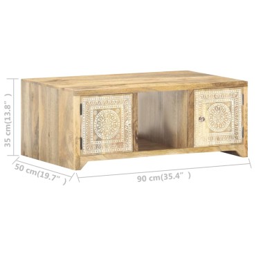 vidaXL Τραπεζάκι Σαλονιού 90x50x35cm από Μασίφ Ξύλο Μάνγκο 1 τεμ.