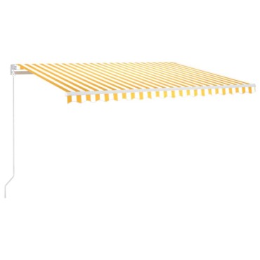 vidaXL Τέντα Συρόμενη Αυτόματη Kίτρινο / Λευκό 450 x 300 εκ.