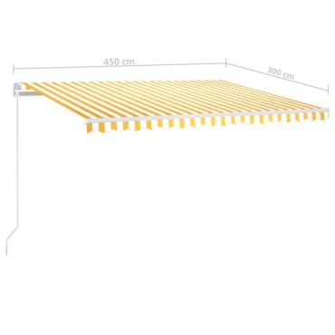 vidaXL Τέντα Συρόμενη Αυτόματη Kίτρινο / Λευκό 450 x 300 εκ.
