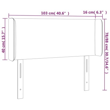 vidaXL Κεφαλάρι με Πτερύγια Γκρι 103x16x78/88cm Συνθετικό Δέρμα 1 τεμ.