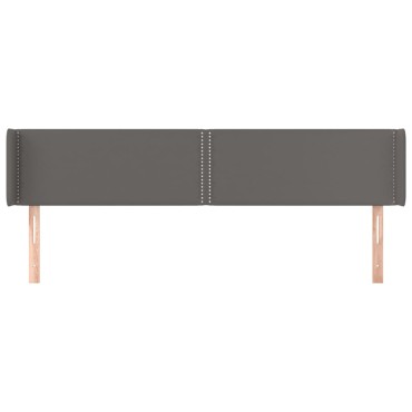 vidaXL Κεφαλάρι με Πτερύγια Γκρι 163x16x78/88cm Συνθετικό Δέρμα 1 τεμ.