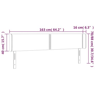 vidaXL Κεφαλάρι με Πτερύγια Γκρι 163x16x78/88cm Συνθετικό Δέρμα 1 τεμ.