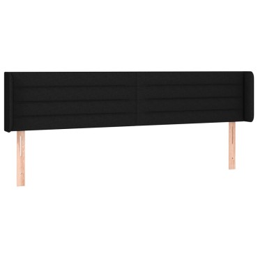 vidaXL Κεφαλάρι Κρεβατιού LED Μαύρο 163x16x78/88cm Υφασμάτινο 1 τεμ.