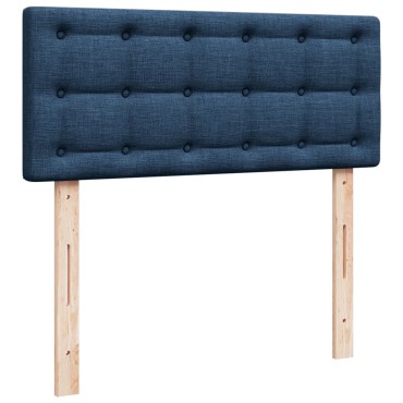 vidaXL Κρεβάτι Boxspring με Στρώμα Μπλε 120x200 εκ. Υφασμάτινο