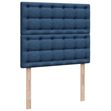 vidaXL Κρεβάτι Boxspring με Στρώμα Μπλε 120x200 εκ. Υφασμάτινο