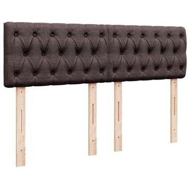 vidaXL Κρεβάτι Boxspring με Στρώμα Σκούρο Καφέ 160x200 εκ Υφασμάτινο