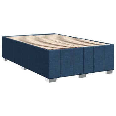 vidaXL Κρεβάτι Boxspring με Στρώμα Μπλε 120x200cm Υφασμάτινο 1 τεμ. - Μονό