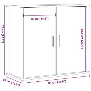 vidaXL Βάση Ενυδρείου τεχνίτης Δρυς 81x36x73 εκ από Επεξεργασμένο Ξύλο