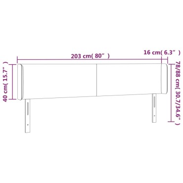 vidaXL Κεφαλάρι με Πτερύγια Σκούρο Καφέ 203x16x78/88cm Υφασμάτινο 1 τεμ.