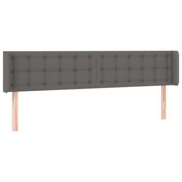 vidaXL Κεφαλάρι με Πτερύγια Γκρι 163x16x78/88cm Συνθετικό Δέρμα 1 τεμ.