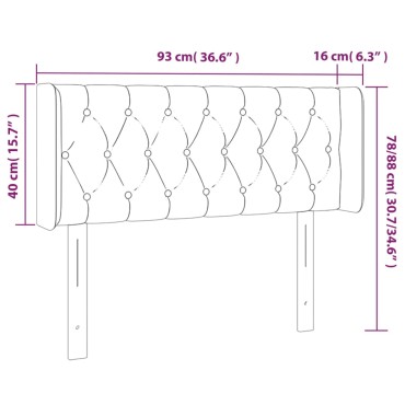 vidaXL Κεφαλάρι Κρεβατιού LED Σκούρο Καφέ 93x16x78/88cm Υφασμάτινο 1 τεμ.