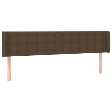 vidaXL Κεφαλάρι Κρεβατιού LED Σκούρο Καφέ 183x16x78/88cm Υφασμάτινο 1 τεμ.