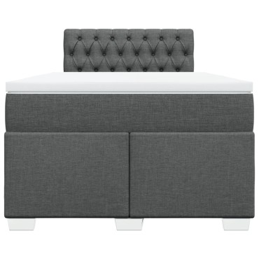 vidaXL Κρεβάτι Boxspring με Στρώμα Σκούρο Γκρι 120x200 εκ. Υφασμάτινο