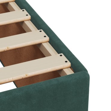 vidaXL Κρεβάτι Boxspring με Στρώμα Σκούρο Πράσινο 120x200cm Βελούδινο 1 τεμ. - Μονό