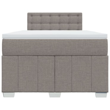 vidaXL Κρεβάτι Boxspring με Στρώμα Taupe 120x200 εκ. Υφασμάτινο