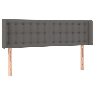 vidaXL Κεφαλάρι με Πτερύγια Γκρι 147x16x78/88cm Συνθετικό Δέρμα 1 τεμ.