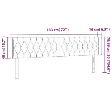 vidaXL Κεφαλάρι με Πτερύγια Σκούρο Καφέ 183x16x78/88cm Υφασμάτινο 1 τεμ.