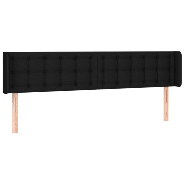 vidaXL Κεφαλάρι Κρεβατιού LED Μαύρο 163x16x78/88cm Υφασμάτινο 1 τεμ.